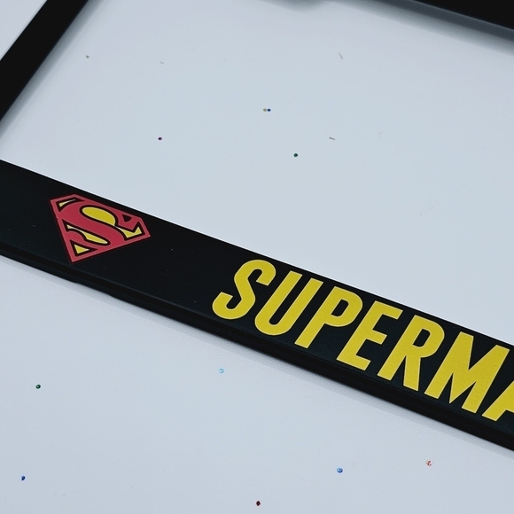 Superman Black Metal License Plate Frame - Picture 3 of 6